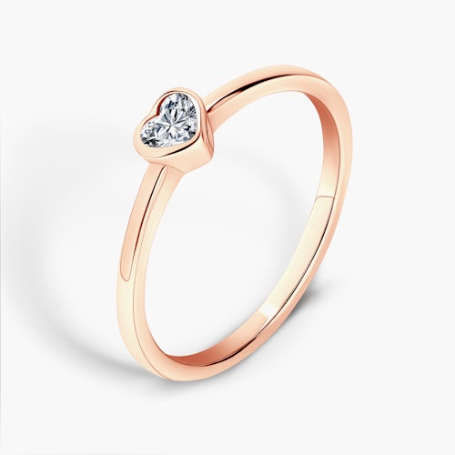 Pierścionek zaręczynowy Pure: różowe złoto, diament w szlifie serce